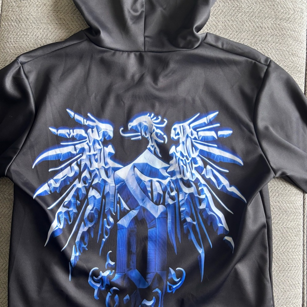 Shinedown Zip-Up Hoodie with Blue Graphic - Picture 2 of 5